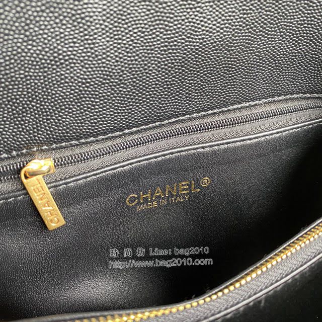 Chanel女包 香奈兒專櫃最新款口蓋包 Chanel經典菱格黑球手柄手提肩背女包  djc4151